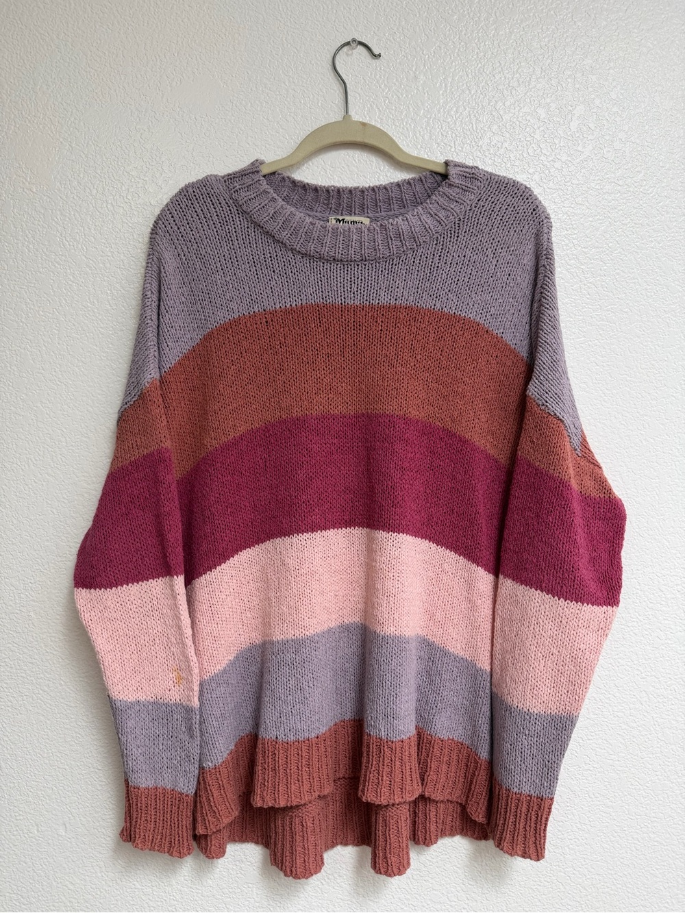 Show Me Your Mumu Woodsy Sunset Stripe Oversized Sweater